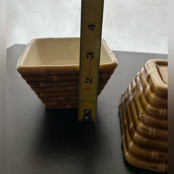 2 Home Studio, Monterey collection, bamboo theme, ceramic bowls. 4”x2.5” - Picture 7 of 8